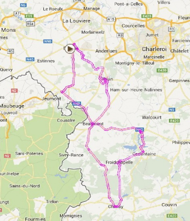 Binche-Tournai-Binche 2013 - parcours