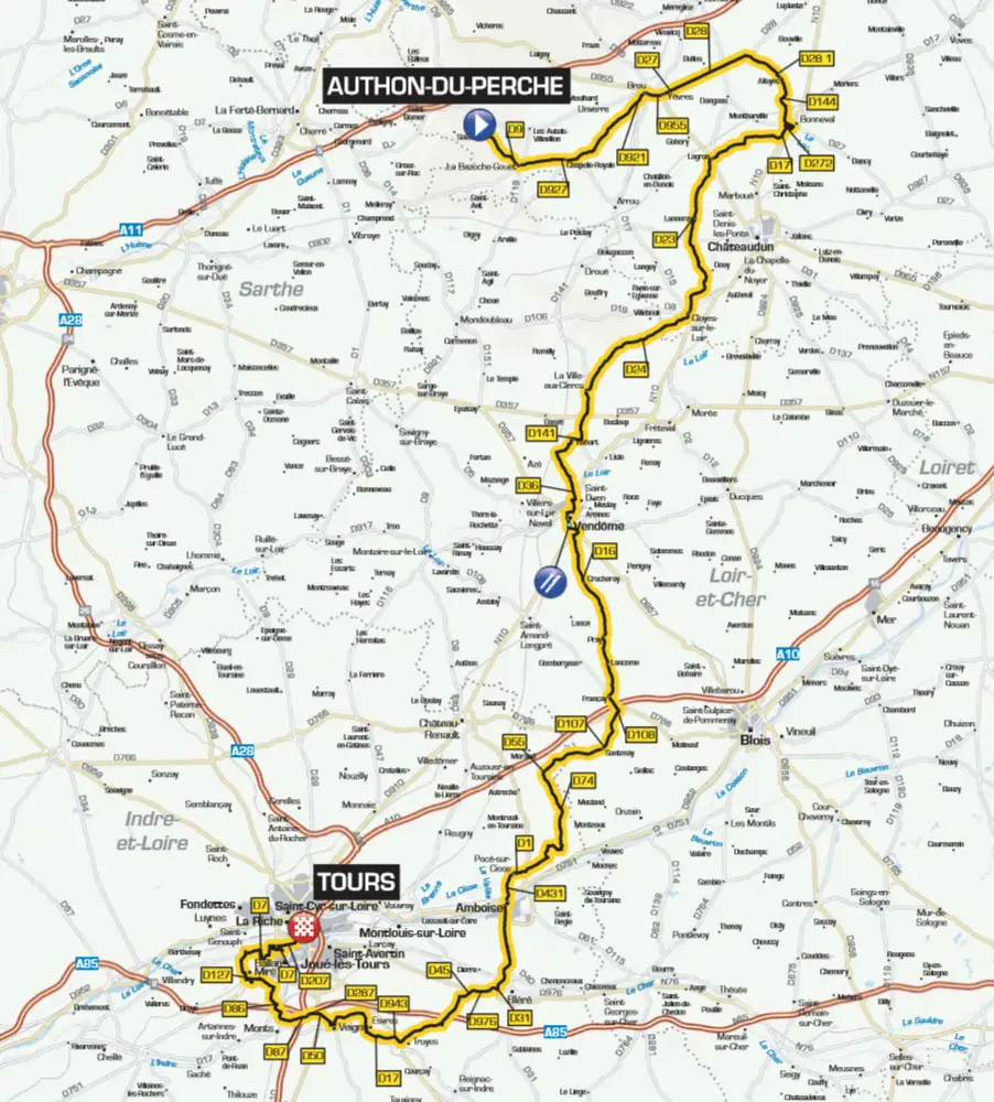 Paris-Tours 2013 - parcours