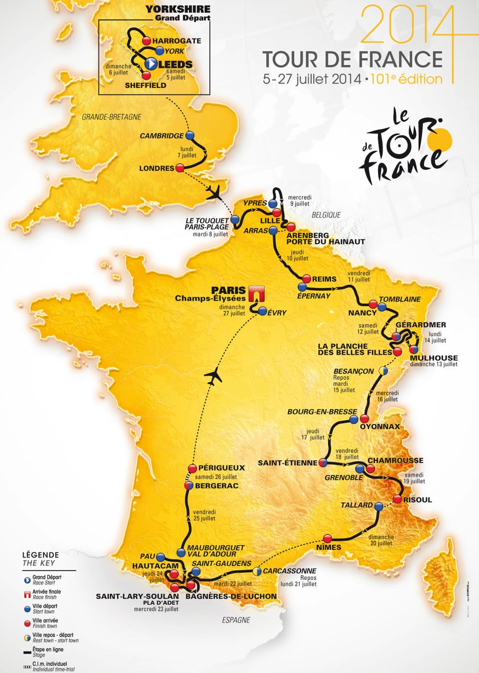 Tour de France 2014 - parcours