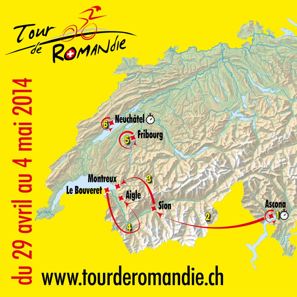 Tour de Romandie 2014 - parcours