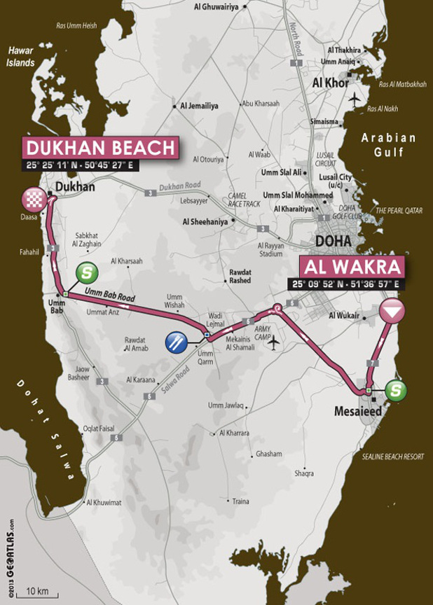 Tour du Qatar 2014 etape 1 - parcours