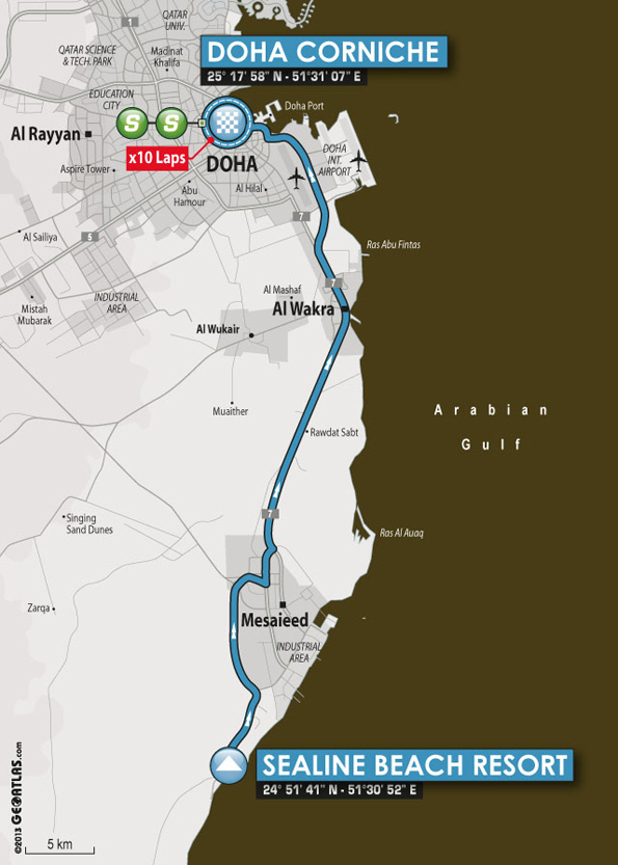 Tour du Qatar 2014 etape 6 - parcours