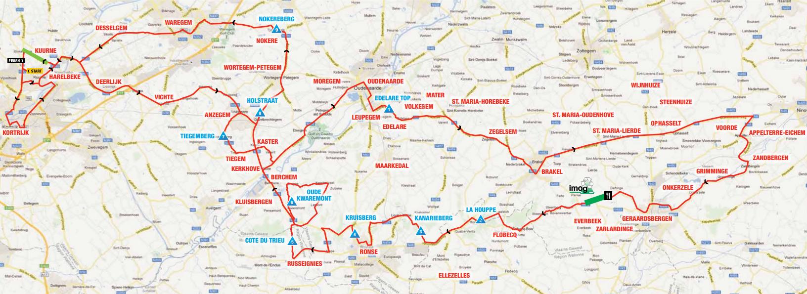 Kuurne-Bruxelles-Kuurne 2014 - parcours