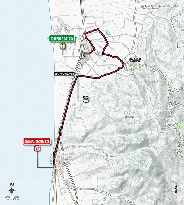 Tirreno-Adriatico 2014 etape 1 - parcours