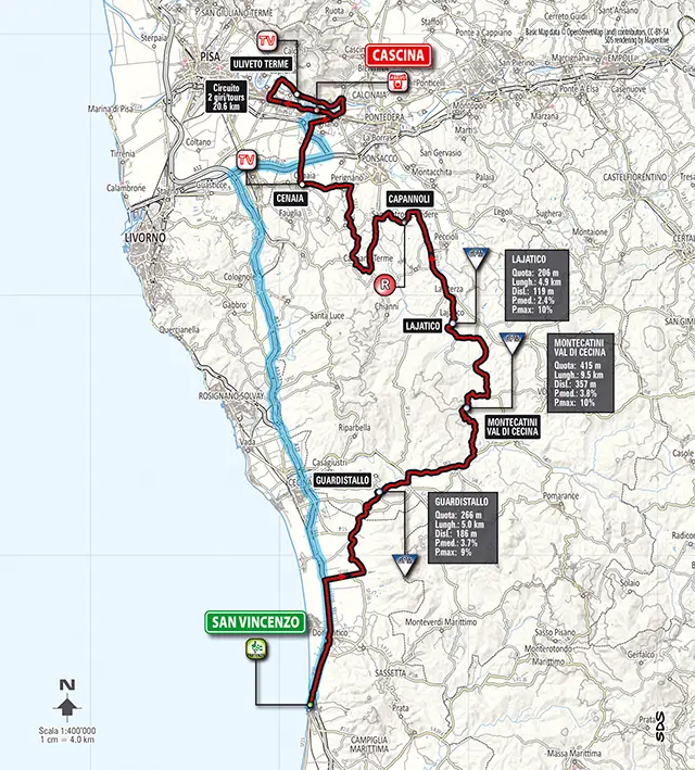 Tirreno-Adriatico 2014 etape 2 - parcours