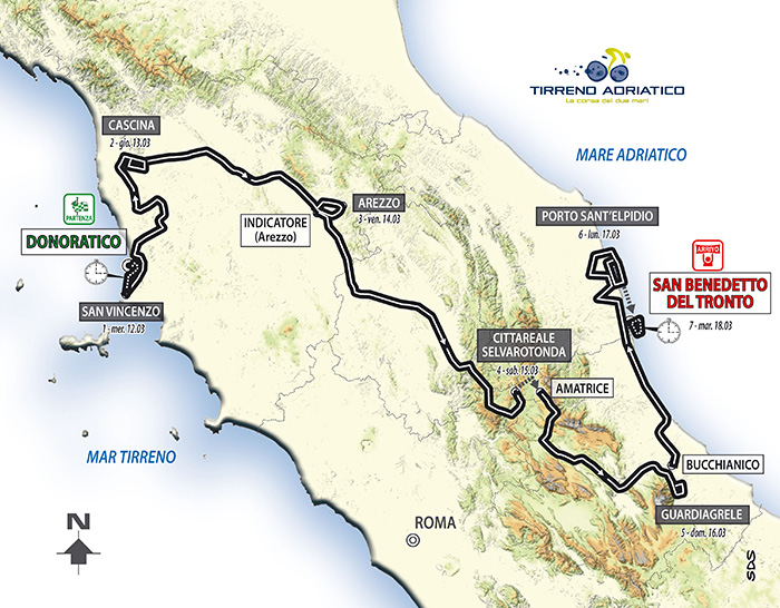 Tirreno-Adriatico 2014 - parcours