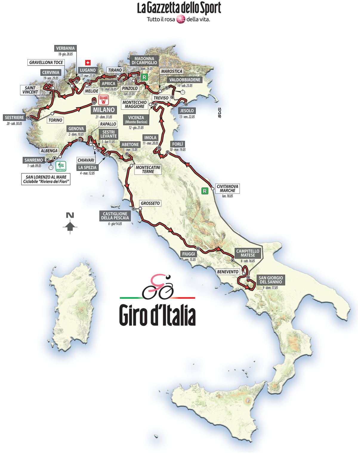 Giro 2015 - parcours