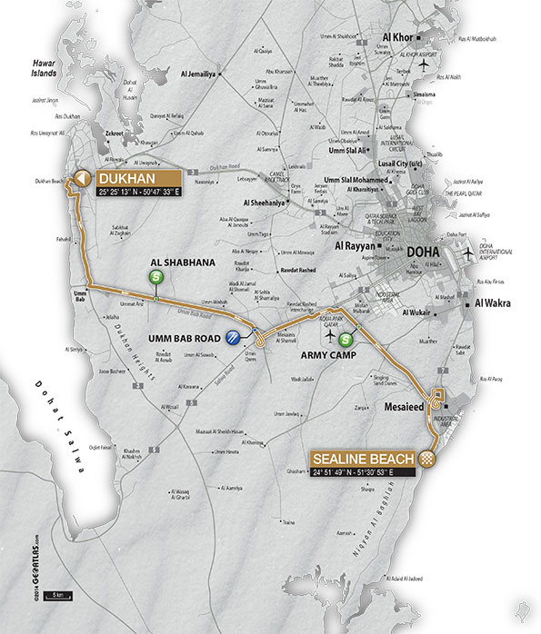 Tour du Qatar 2015 etape 1 - parcours