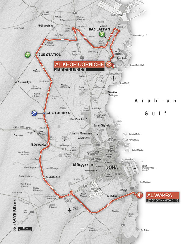 Tour du Qatar 2015 etape 2 - parcours