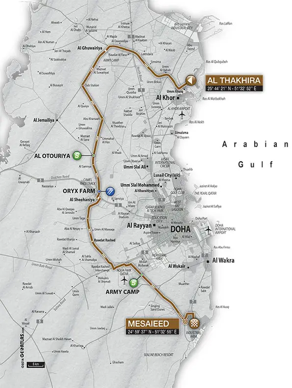 Tour du Qatar 2015 etape 4 - parcours