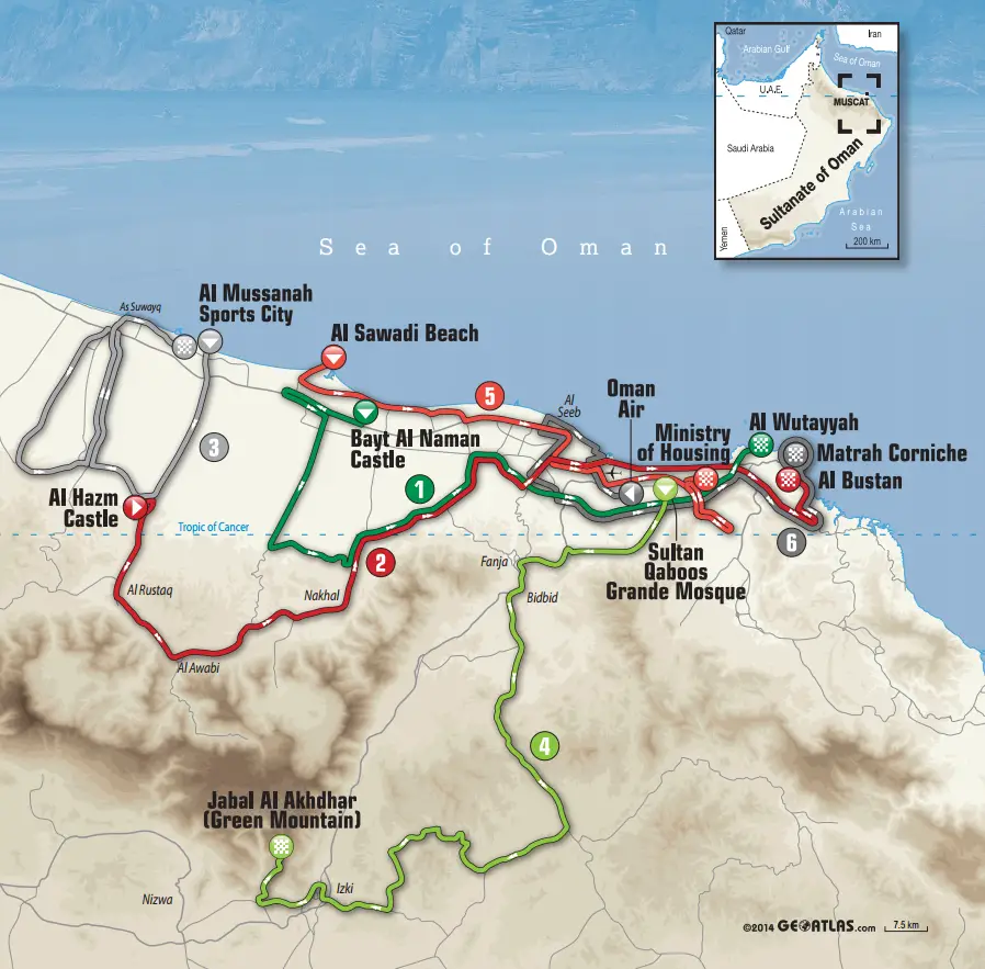 Tour of Oman 2015 - parcours