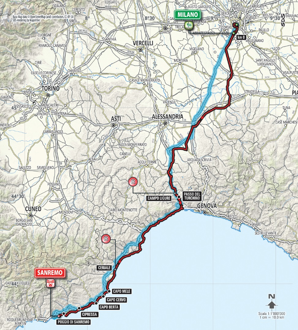 Milan-San Remo 2015 - parcours