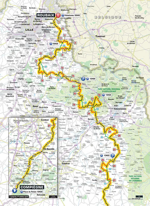 Paris-Roubaix 2015 - parcours