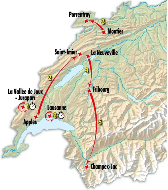 Tour de Romandie 2015 - parcours