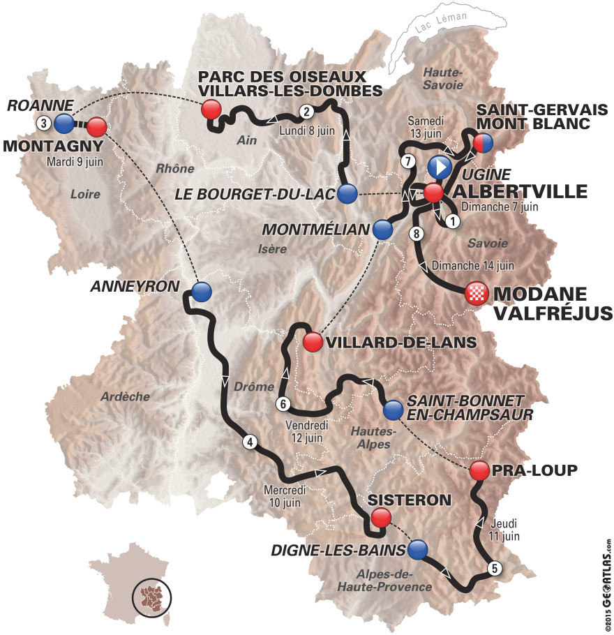 Criterium du Dauphine 2015 - parcours