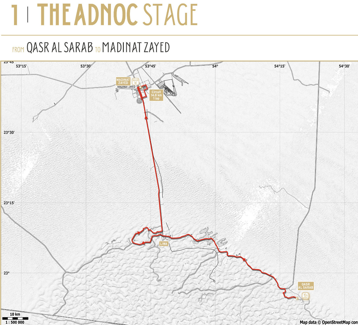Abu Dhabi Tour 2015 etape 1 - parcours