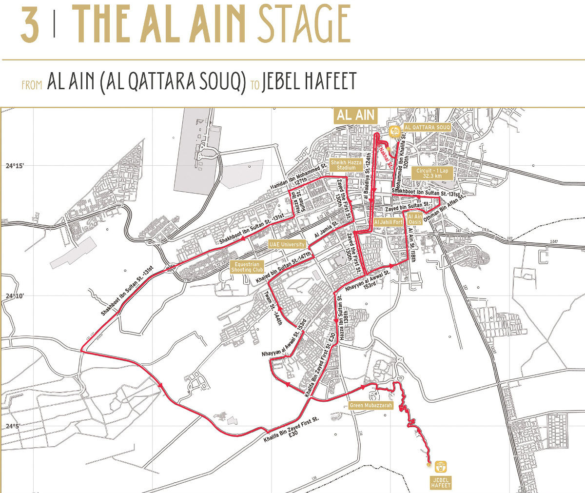 Abu Dhabi Tour 2015 etape 3 - parcours