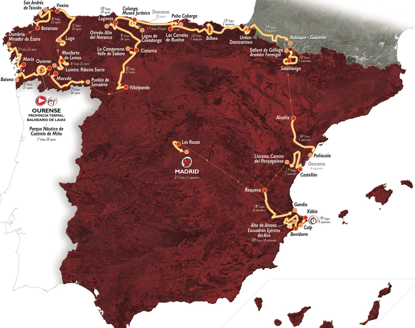 Vuelta 2016 - parcours