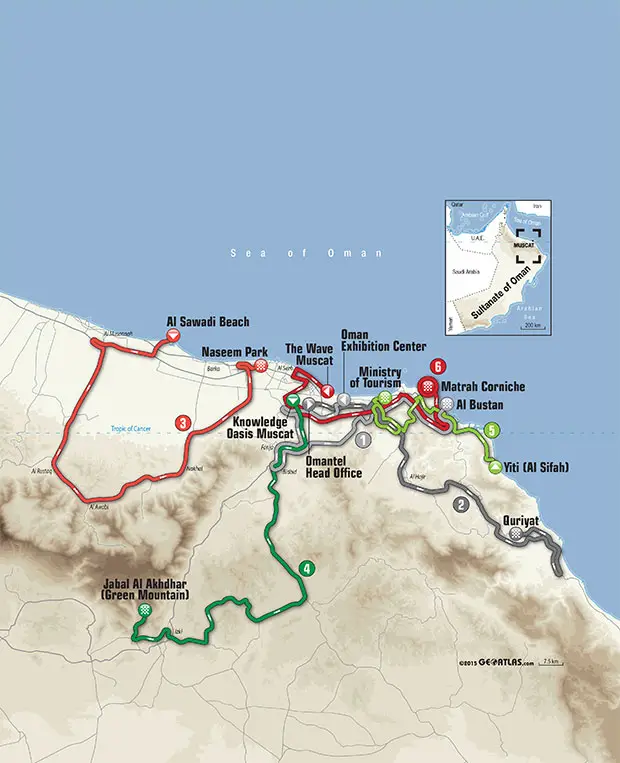Tour Oman 2016 - parcours