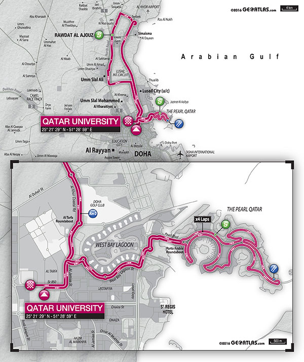 Tour du Qatar 2016 etape 2 - parcours
