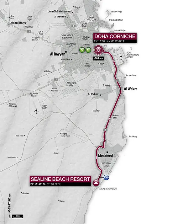 Tour du Qatar 2016 etape 5 - parcours