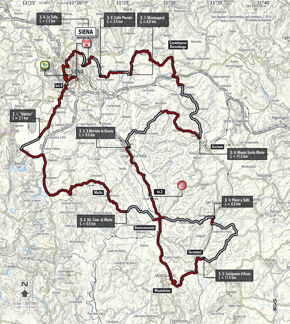Strade Bianche 2016 - parcours