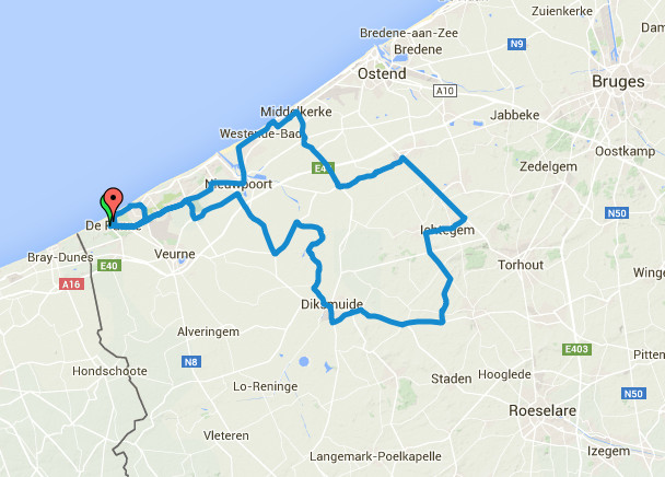 Trois jours de La Panne 2016 etape 3a - parcours