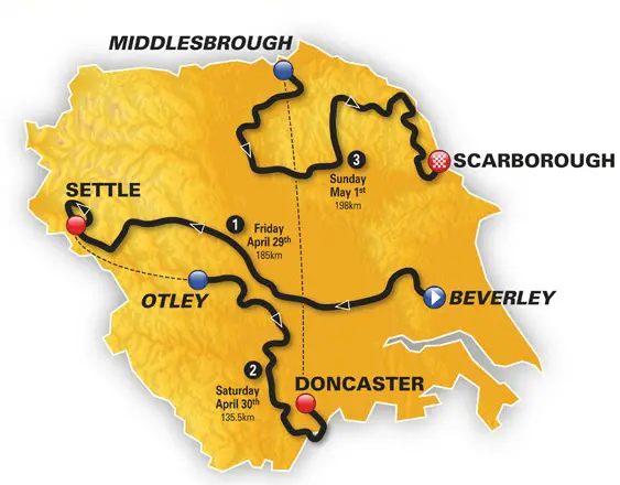 Tour de Yorkshire 2016 - parcours