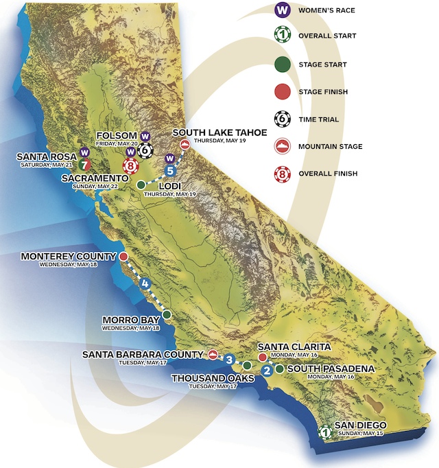 Tour de Californie 2016 - parcours