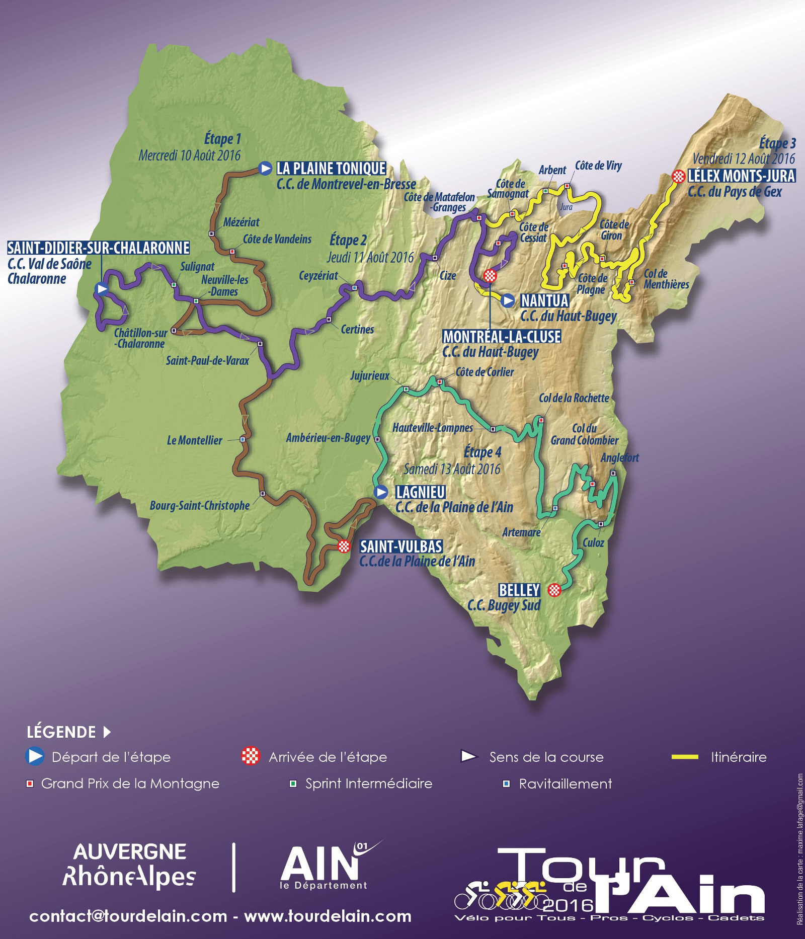 Tour Ain 2016 - parcours