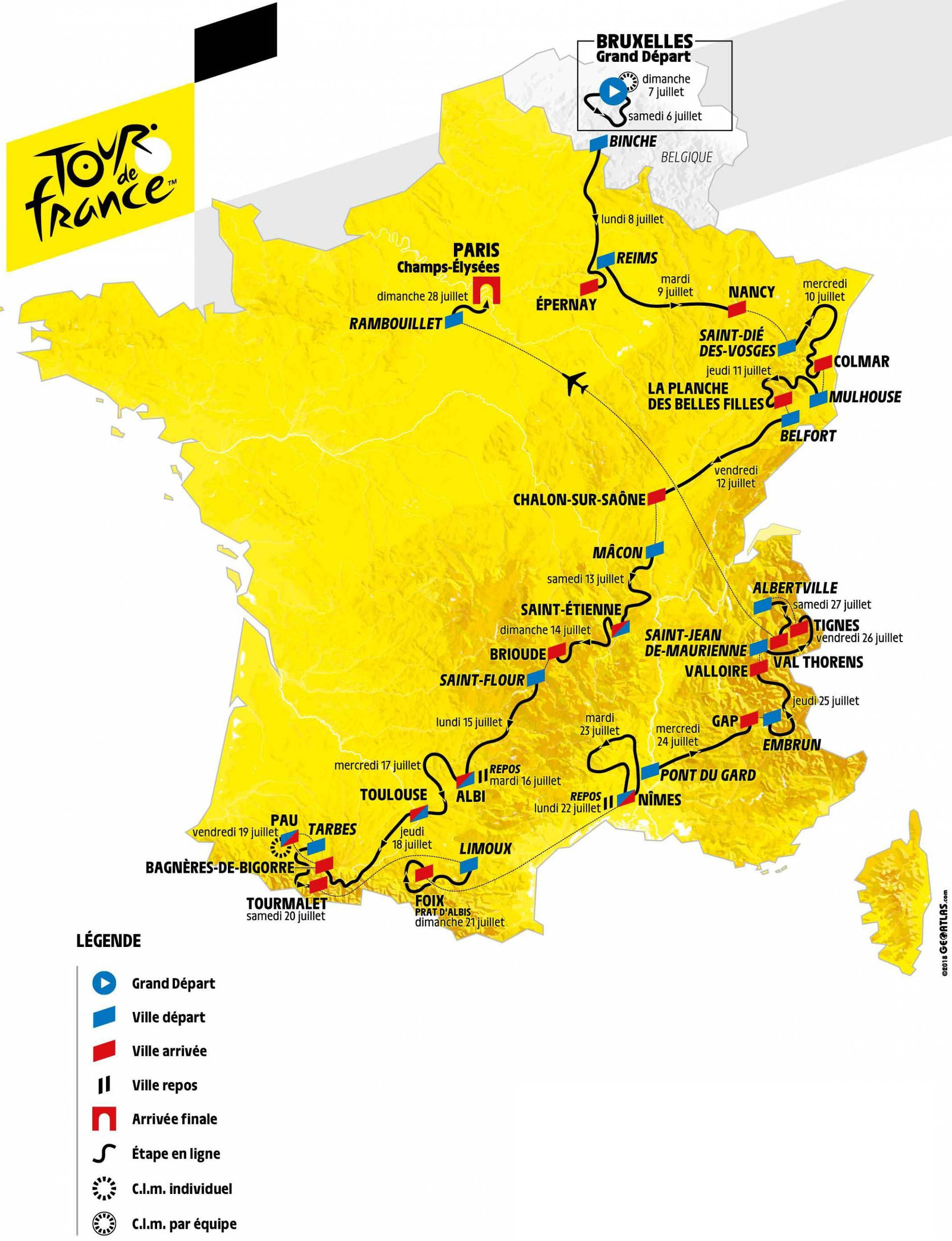 parcours de la 15 etape du tour de france