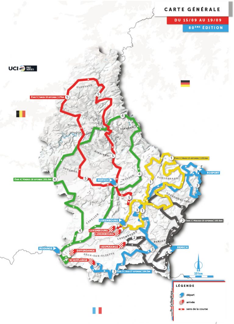 Tour de Luxembourg parcours et profils des étapes Videos de cyclisme