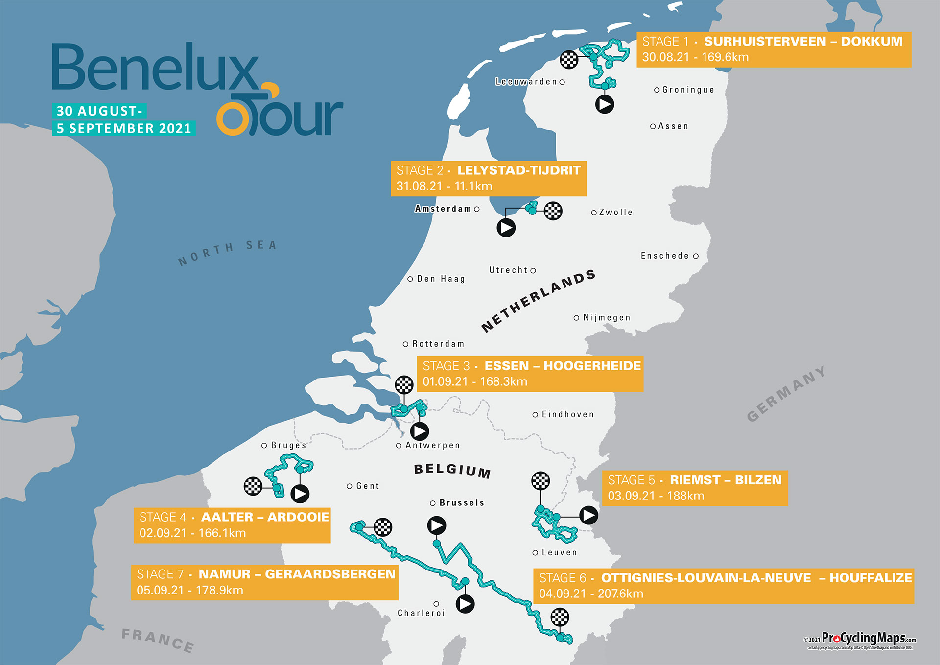 benelux tour 2023 route map