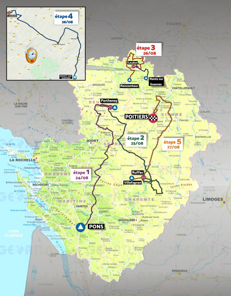 Tour PoitouCharentes parcours et profils des étapes Videos de cyclisme