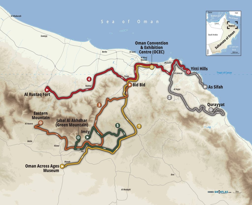 Tour D Oman 2024 Parcours Et Profils Des Tapes Videos De Cyclisme   Oman 2024 Parcours 1024x832 